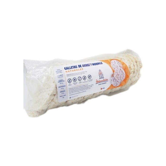 189 Galletas naturales de arroz y moringa Habanatados 30 unidades - Imagen 1