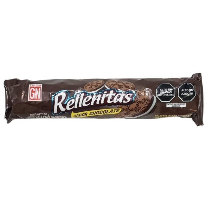 Galletas Rellenas Sabor Chocolate Rellenitas  90 g - Imagen 1