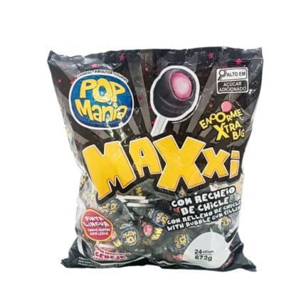 Chupa Chupa con rellenos de chicle sabores surtidos Pop Mania 17g x 24U