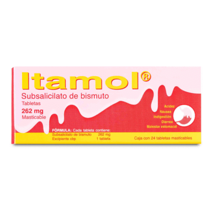 Subsalicilato de Bismuto 24 Tabletas Masticables