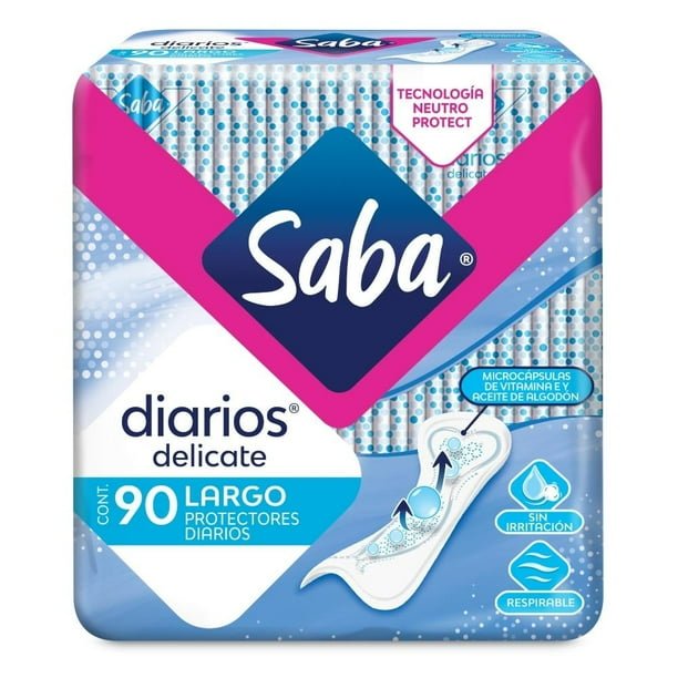 ba490ee0-b58e-452d-83fc-afbef248304e.898bf6113676867c1e926cb19ea78a40-1.jpeg Protectores diarios Saba delicate largo 90 pzas - Imagen 1