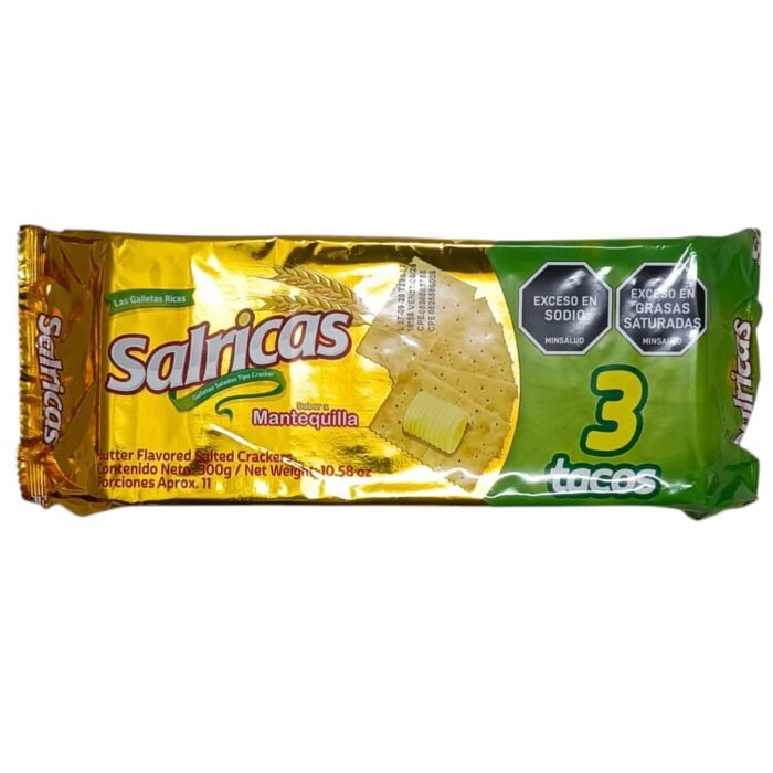 Galletas Salricas mantequilla 3 tacos Galletas saladas sabor mantequilla 3 tacos Salricas 282 g - Imagen 1
