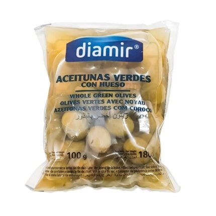 Aceitunas con hueso bolsita Diamir 170 g.