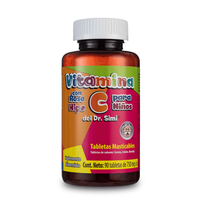157455-700-700.png Vitamina C / Rose Hips / del Dr Simi Para Niños 90 Tabletas Masticables - Imagen 1