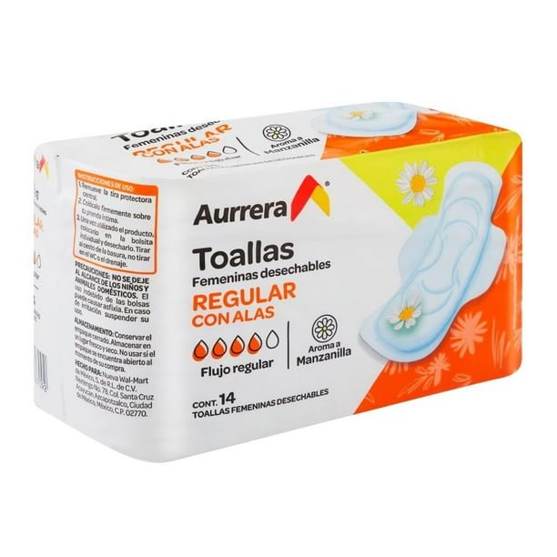 f10bac50-ea90-4968-96ed-228b4b53d538.75765756958774daea7f79d6bf360ea5.jpeg Toallas femeninas Aurrera flujo regular con alas 14 pzas - Imagen 1