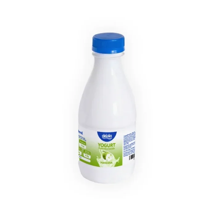 Yogurt probiótico de coagulado sabor manzana batido DeLola 500 ml - Imagen 1
