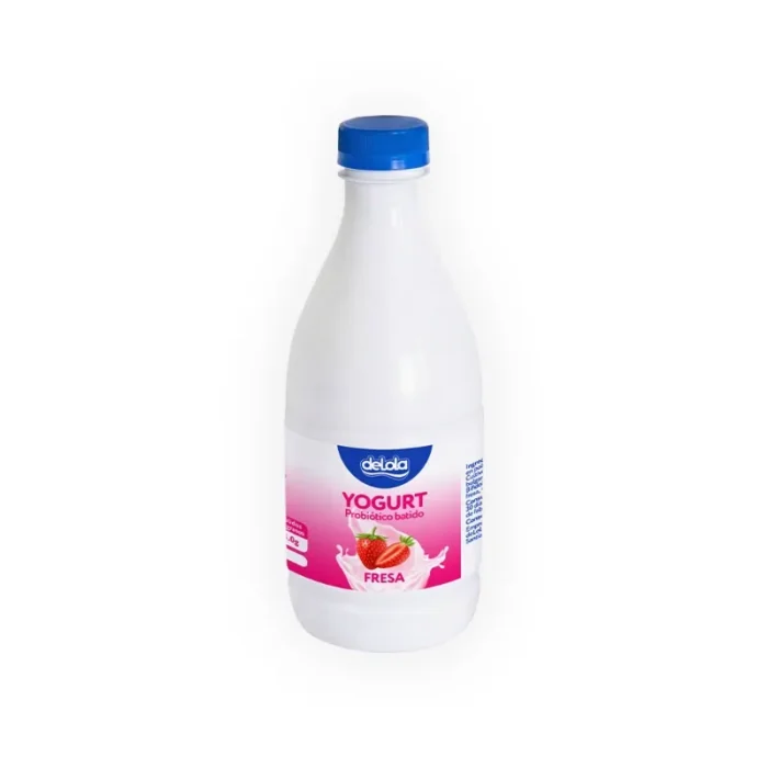 yogurt probiótico de coagulado sabor fresa batido deLola 1 L - Imagen 1