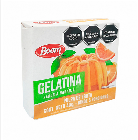 GELATINA DE NARANJA BOOM .1 Gelatina sabor naranja Boom 40 g - Imagen 1