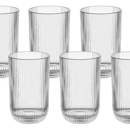 Juego de vasos de cristal labrado 6 U, 200 ml