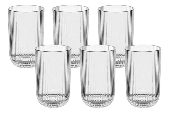 Juego de vasos de cristal labrado 6 U, 200 ml - Imagen 1