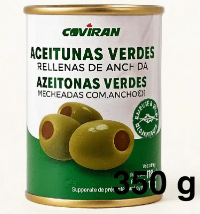 Aceitunas verdes rellenas de anchoa Coviran 350 g