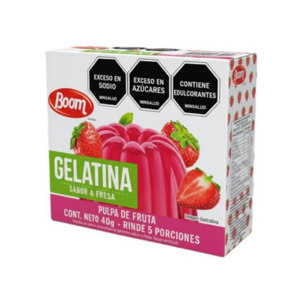 Gelatina sabor fresa Boom 40 g