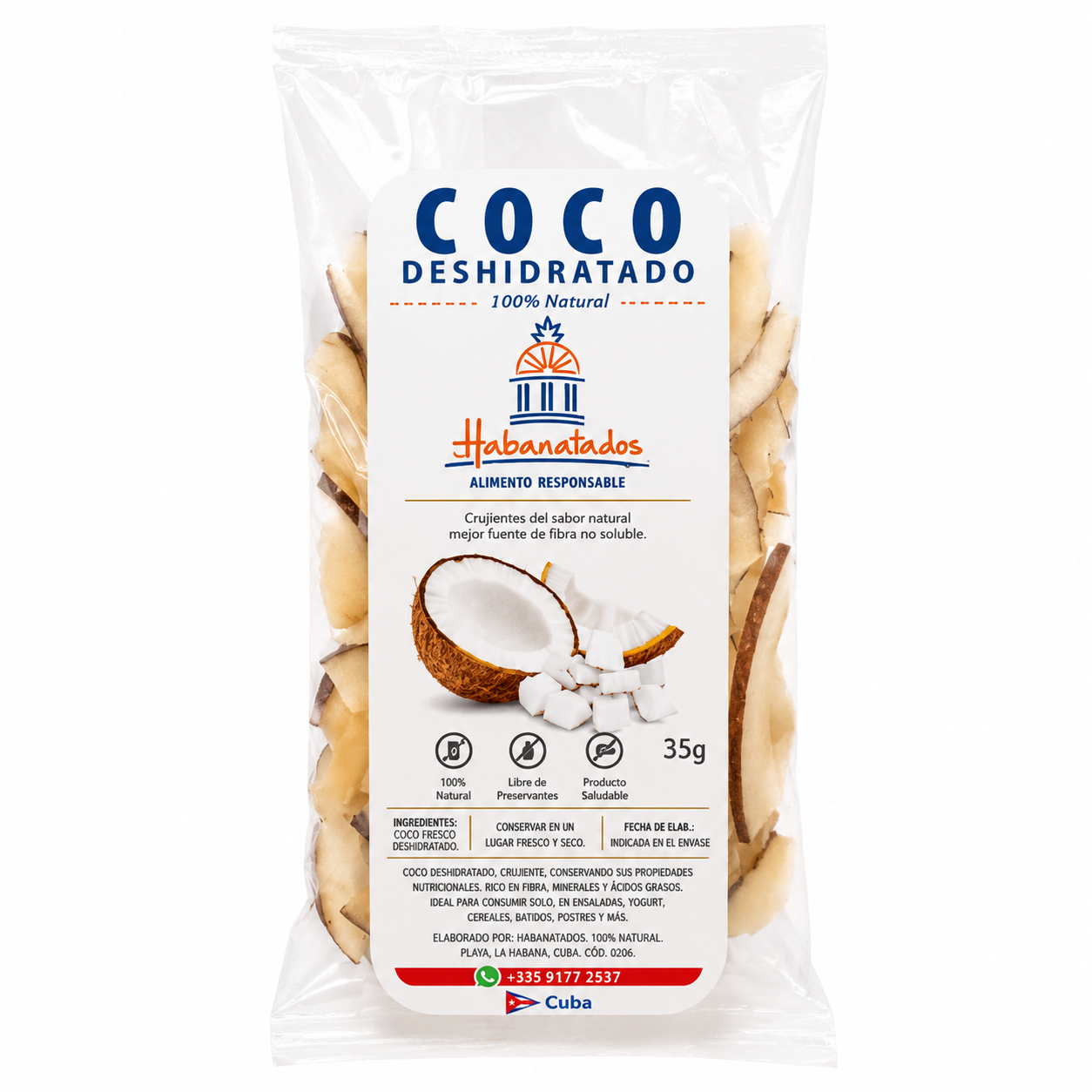 Coco deshidratado Habanatados 35 g