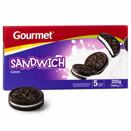 Gourmet Galletas Sandwich Sabor Vainilla 220g, 5 U