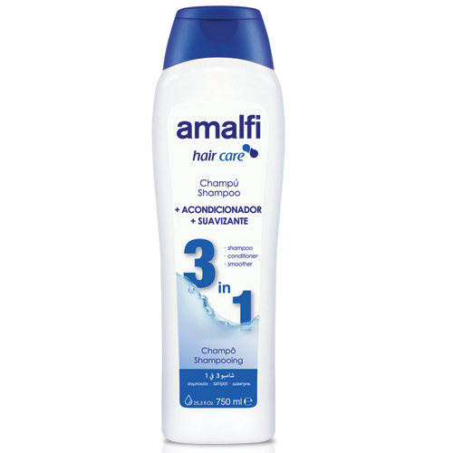 champú + acondicionador + suavizante amalfi 750 ml Champú + acondicionador + suavizante 3 en 1 Amalfi 750 ml - Imagen 1