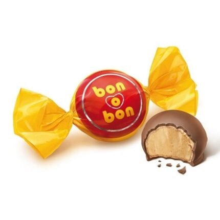 Bombón de chocolate con leche relleno con crema de maní bon o bon 1 U, 15 g