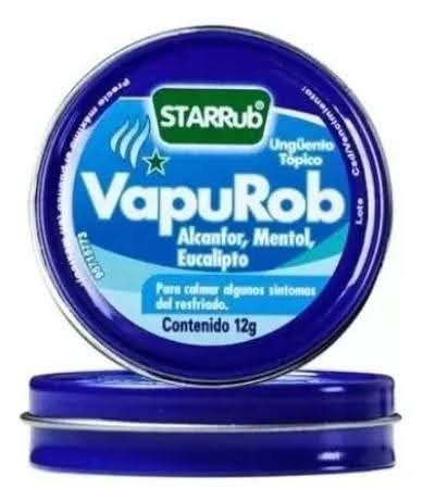 Vapurob Starrub 12 g VapoRub. Alcanfor 52.6 mg + Mentol 28.2 mg + Aceite de Eucalipto 13.3 mg Starrub12 g - Imagen 1