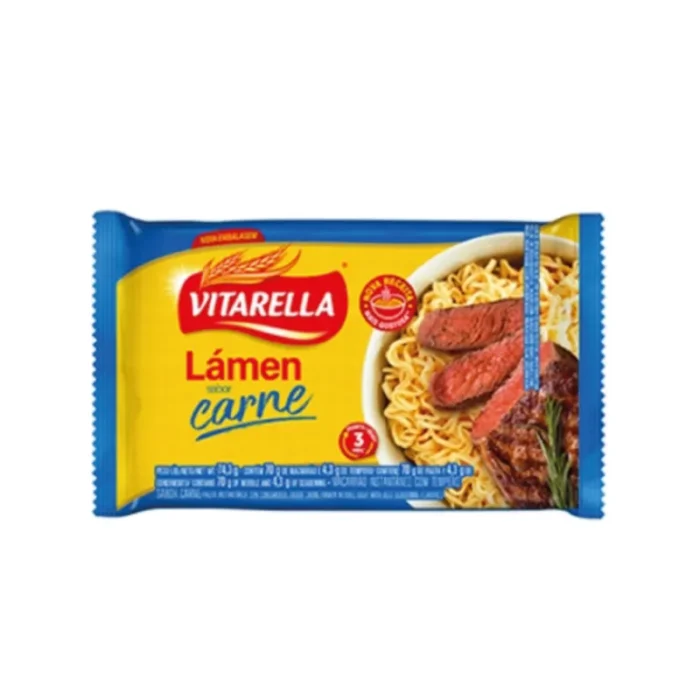 Sopa instantánea de fideos sabor carne Vitarella 74.3 g - Imagen 1