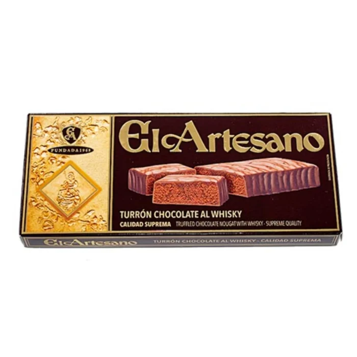Turrón chocolate al whisky calidad suprema El Artesano 200 g - Imagen 1