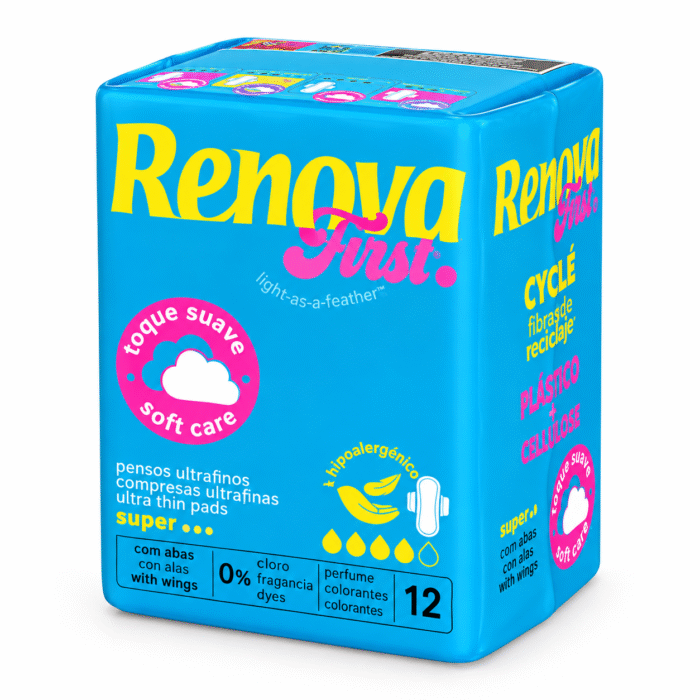 Toallas sanitarias ultrafinas con alas normal Renova 12 U - Imagen 1