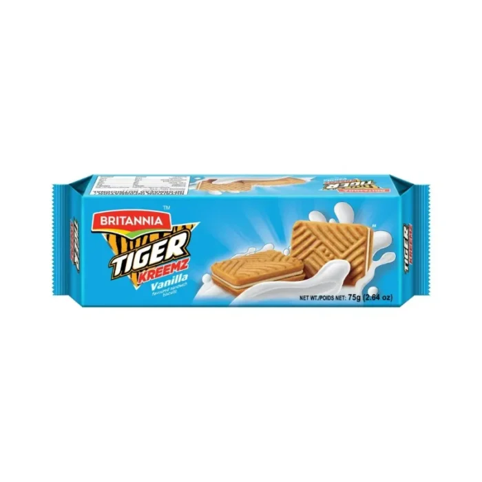 Galletas sándwich con crema sabor vainilla Britannia Tiger 75 g - Imagen 1