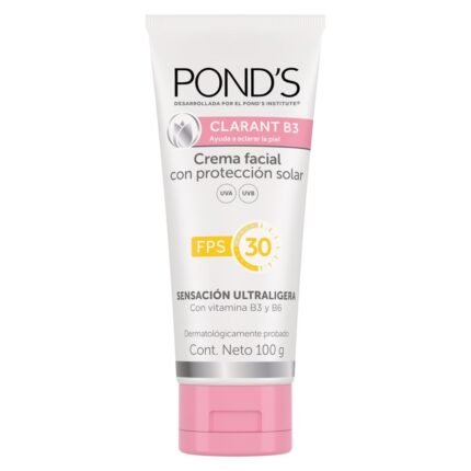 Crema facial antimanchas clarant B3 protección solar uva UVB FPS 30 vitamina B3 y B6 – POND'S