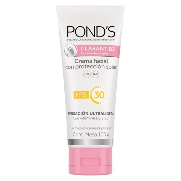 Crema facial antimanchas clarant B3 protección solar uva UVB FPS 30 vitamina B3 y B6 – POND'S - Imagen 1