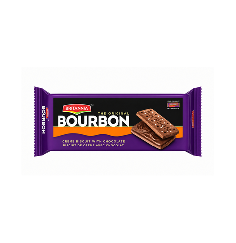 Galletas con crema de chocolate Britannia Bourbon (97 g _ 3.42 oz) Galletas con crema de chocolate Britannia Bourbon 97 g - Imagen 1